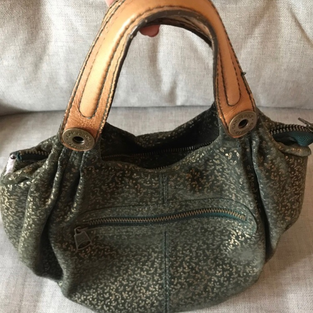 1969 Gap hunter green leather shoulder bag